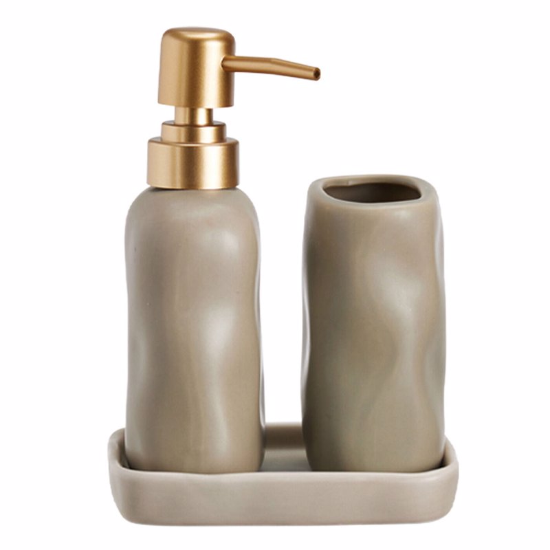 MRShome Σετ Μπάνιου Stoneware 3 Τεμαχίων Sand 7530U