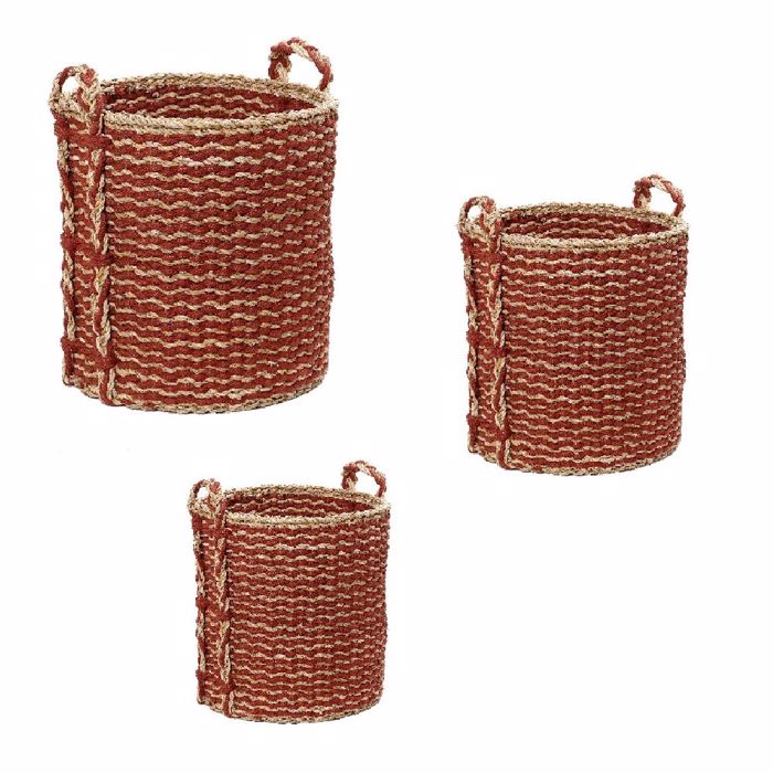 Set ton 3 Kalathi Strongulo me Xeroulia Seagrass 50-45-40ek KAG302 Espiel