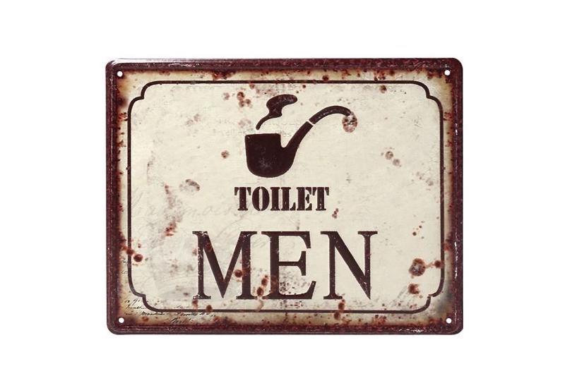 ΤΑΜΠΕΛΑ ΜΕΤΑΛΛΙΚΗ 'TOILET MEN' 20x25CM LOG202 ESPIEL