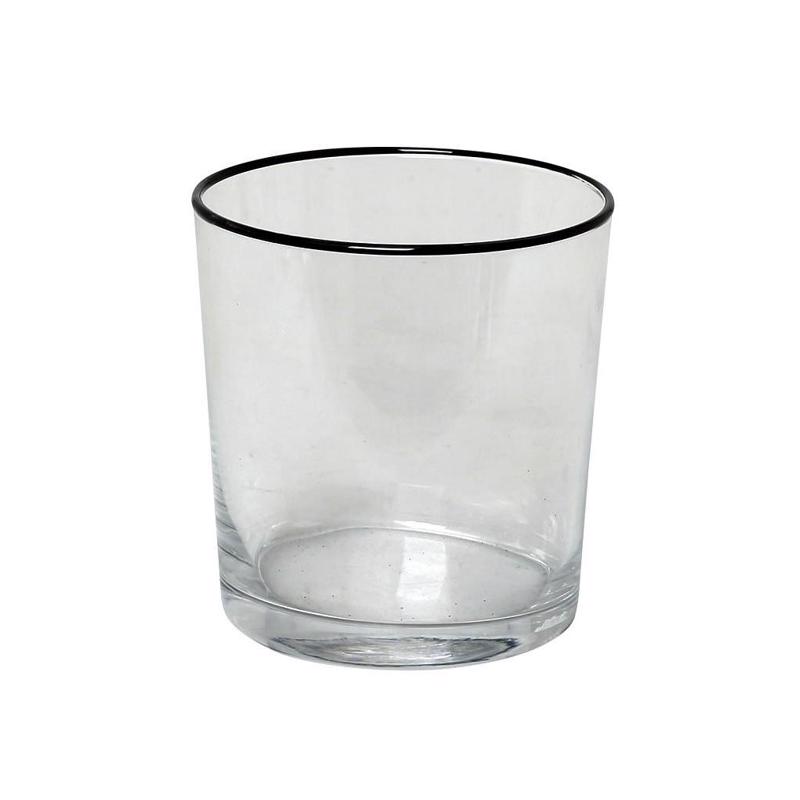 Ποτήρι Ουίσκι Διάφανο Μαύρο Χείλος 380cc 8.6Χ9εκ RAB147