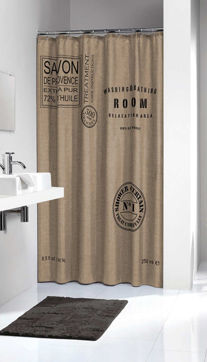 Υφασμάτινη Κουρτίνα μπάνιου Savon de Provence beige 1.80×2.00 sealskin