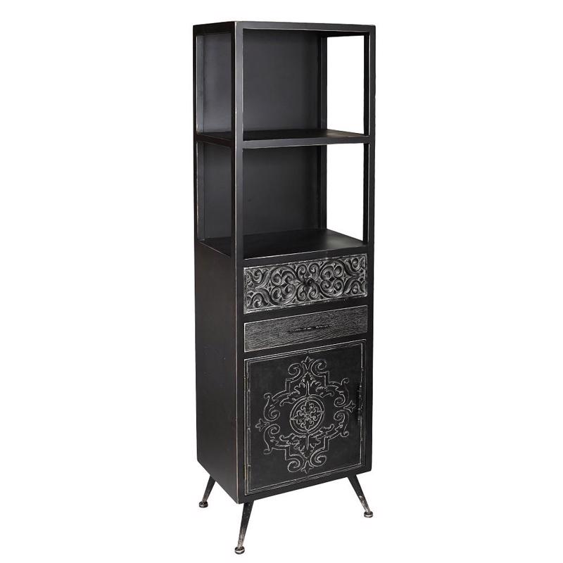 Έπιπλα σαλονιού agiovlasitishome - ΣΗΜΑΝΤΙΚΟ: Σε περίπτωση διαφοράς τιμής από το κατάστημα ισχύει παντα και μόνο η τιμή του καταστήματος Ραφιέρα Ξύλινη Μαύρη 48Χ35Χ169εκ SAZ214 Espiel