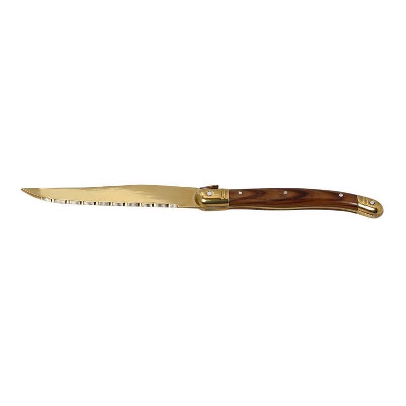 ΜΑΧΑΙΡΙ STEAK ΞΥΛΙΝΗ ΛΑΒΗ ΧΡΥΣΟ SS420 1.5MM 23EK STK105K12 ESPIEL