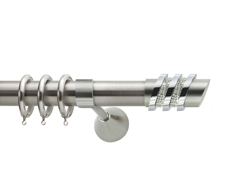 Κουρτινόξυλο φ25 inox status strass