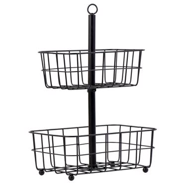 Φρουτιέρα Μεταλλική 2 Επιπέδων Μαύρη 28Χ19Χ41εκ TAK113 Espiel