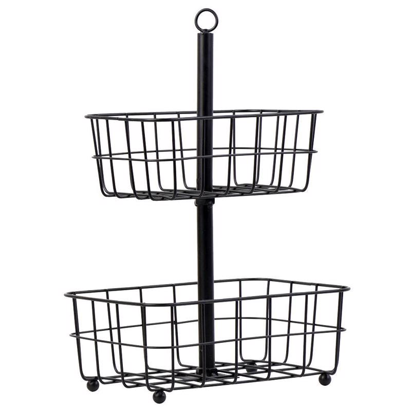 Espiel - ΣΗΜΑΝΤΙΚΟ: Σε περίπτωση διαφοράς τιμής από το κατάστημα ισχύει παντα και μόνο η τιμή του καταστήματος Φρουτιέρα Μεταλλική 2 Επιπέδων Μαύρη 28Χ19Χ41εκ TAK113