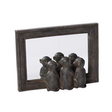 Καθρέφτης Πολυρεζίν Πίθηκος Καφέ 21.5εκ TEA343 Espiel