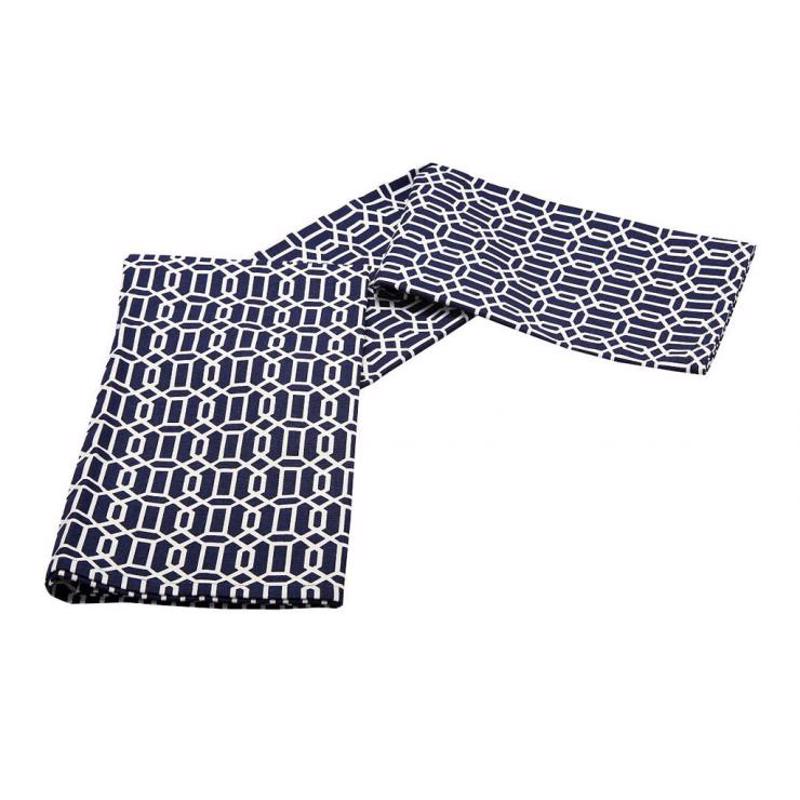 Τραπεζομάντηλο Λευκό Μαύρο Βαμβακερό 120Χ120 εκ TEX201 