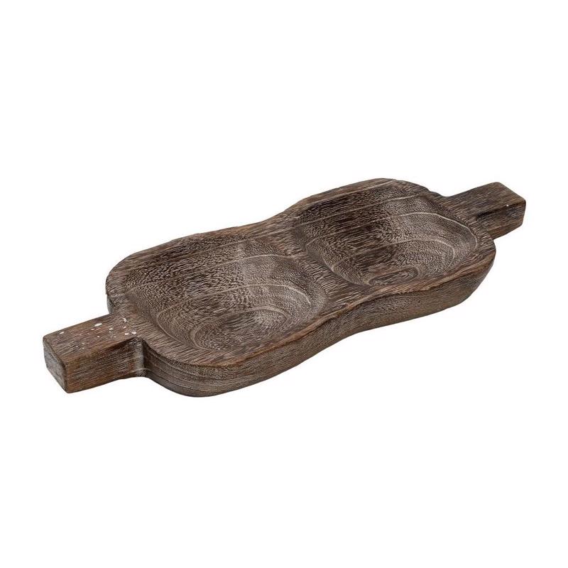 Υαλικά agiovlasitishome - ΣΗΜΑΝΤΙΚΟ: Σε περίπτωση διαφοράς τιμής από το κατάστημα ισχύει παντα και μόνο η τιμή του καταστήματος Ξηροκαρπιέρα 2 Θέσεων Ξύλο Σκούρο Καφέ 40.5Χ15Χ4εκ XYP3