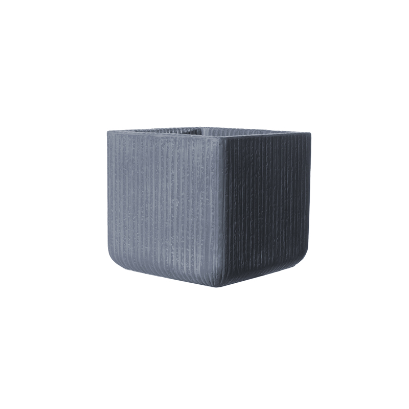 Γλάστρες - Ζαρντινιέρες agiovlasitishome - ΣΗΜΑΝΤΙΚΟ: Σε περίπτωση διαφοράς τιμής από το κατάστημα ισχύει παντα και μόνο η τιμή του καταστήματος Supergreens Γλάστρα Πήλινη Τετράγωνη ''Stripe'' Γκρι Σκ