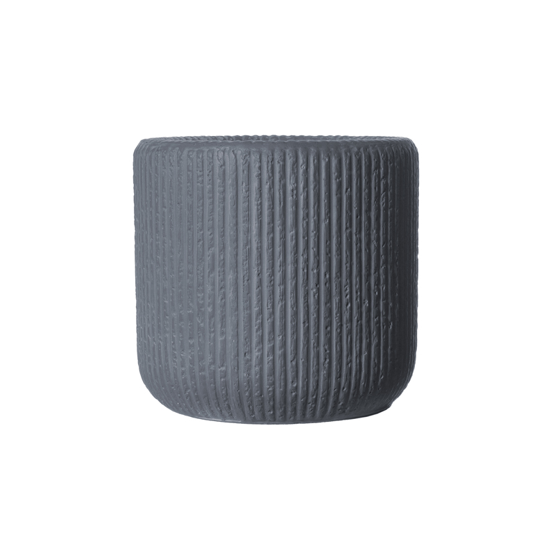 Γλάστρες - Ζαρντινιέρες agiovlasitishome - ΣΗΜΑΝΤΙΚΟ: Σε περίπτωση διαφοράς τιμής από το κατάστημα ισχύει παντα και μόνο η τιμή του καταστήματος Supergreens Γλάστρα Πήλινη Στρογγυλή ''Stripe'' Γκρι Σκ