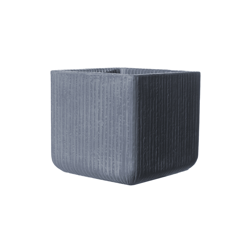 Γλάστρες - Ζαρντινιέρες agiovlasitishome - ΣΗΜΑΝΤΙΚΟ: Σε περίπτωση διαφοράς τιμής από το κατάστημα ισχύει παντα και μόνο η τιμή του καταστήματος Supergreens Γλάστρα Πήλινη Τετράγωνη ''Stripe'' Γκρι Σκ