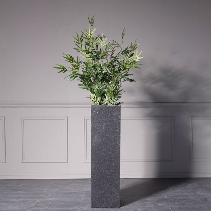 Supergreens Ανθοστήλη Πήλινη ''Terazzo'' Μαύρο Medium 28x28x100cm B-6150-8 Supergreens Anthostili Pilini ''Terazzo'' Mavro Medium 28x28x100cm B-6150-8