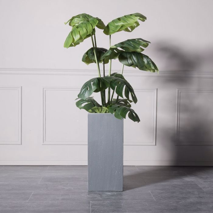 Supergreens Γλάστρα Πήλινη Κάθετη ''Rocky'' Γκρι Medium 27x27x60cm B-7050-8 Supergreens Gastra Pilini Katheti ''Rocky'' Ggri Medium 27x27x60cm B-7050-8