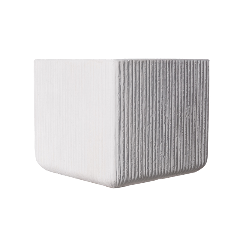 Γλάστρες - Ζαρντινιέρες agiovlasitishome - ΣΗΜΑΝΤΙΚΟ: Σε περίπτωση διαφοράς τιμής από το κατάστημα ισχύει παντα και μόνο η τιμή του καταστήματος Supergreens Γλάστρα Πήλινη Τετράγωνη ''Stripe'' Λευκή L