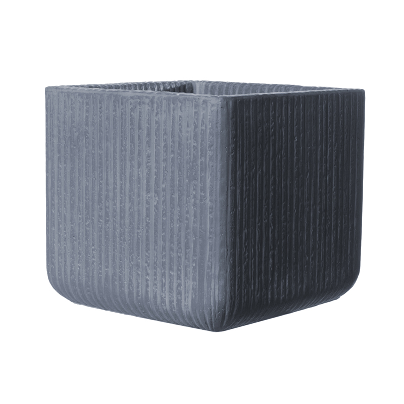 Γλάστρες - Ζαρντινιέρες agiovlasitishome - ΣΗΜΑΝΤΙΚΟ: Σε περίπτωση διαφοράς τιμής από το κατάστημα ισχύει παντα και μόνο η τιμή του καταστήματος Supergreens Γλάστρα Πήλινη Τετράγωνη ''Stripe'' Γκρι Σκ