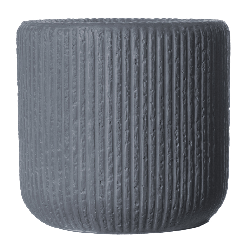 Γλάστρες - Ζαρντινιέρες agiovlasitishome - ΣΗΜΑΝΤΙΚΟ: Σε περίπτωση διαφοράς τιμής από το κατάστημα ισχύει παντα και μόνο η τιμή του καταστήματος Supergreens Γλάστρα Πήλινη Στρογγυλή ''Stripe'' Γκρι Σκ