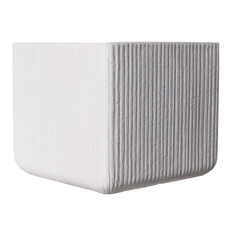 Γλάστρες - Ζαρντινιέρες agiovlasitishome - ΣΗΜΑΝΤΙΚΟ: Σε περίπτωση διαφοράς τιμής από το κατάστημα ισχύει παντα και μόνο η τιμή του καταστήματος Supergreens Γλάστρα Πήλινη Τετράγωνη ''Stripe'' Λευκή X