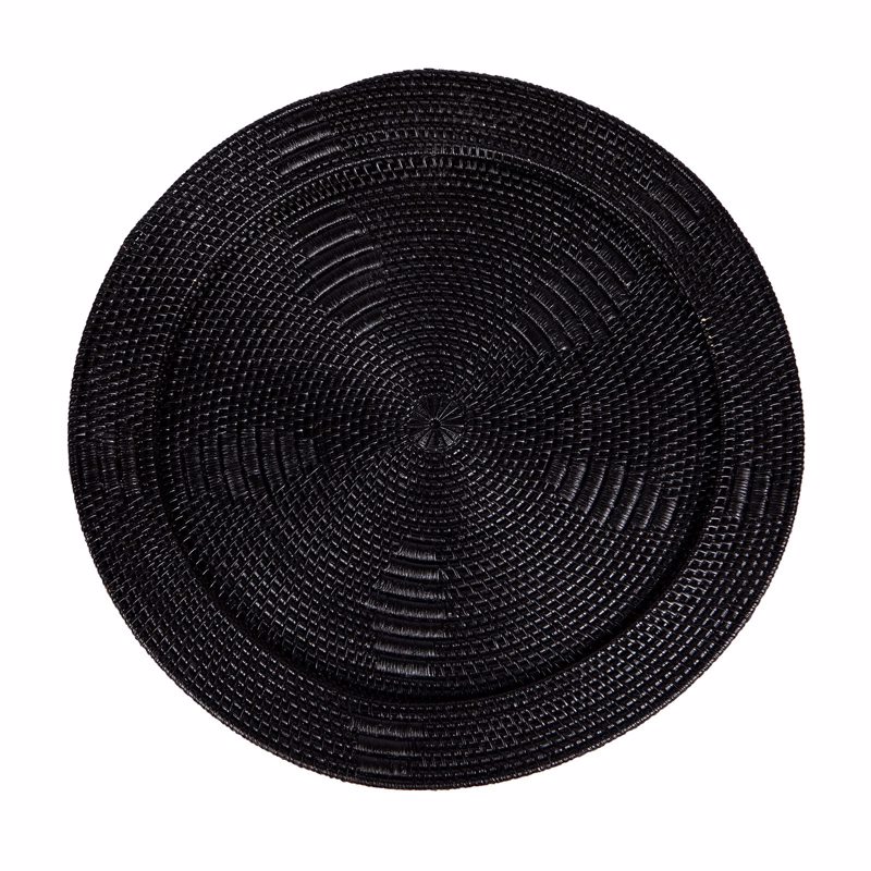 Supergreens Δίσκος Σερβιρίσματος Ρατάν Μαύρος Φ70cm 113