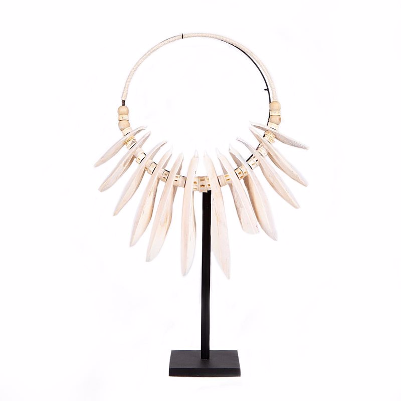 Supergreens Διακοσμητικό Κολιέ Κοχύλι σε Σταντ Λευκό 75