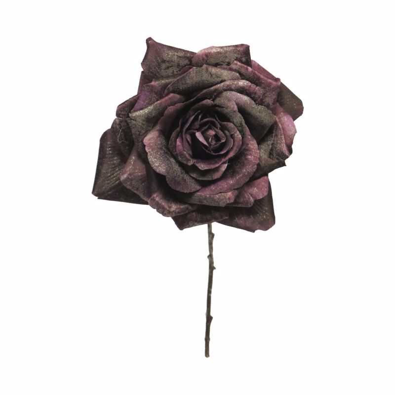 Supergreens Τεχνητό Κλωνάρι Τριαντάφυλλο Παγωμένο Μαύρο 46cm 3141-7