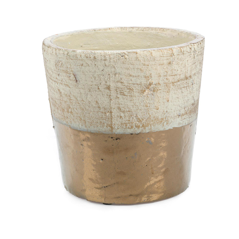 Διακοσμητικά Επιτραπέζια agiovlasitishome - ΣΗΜΑΝΤΙΚΟ: Σε περίπτωση διαφοράς τιμής από το κατάστημα ισχύει παντα και μόνο η τιμή του καταστήματος Supergreens Βάζο Κεραμικό Χρυσό Φ16x15cm 4110-8