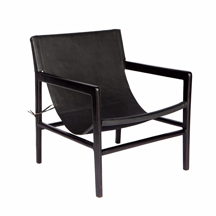 Supergreens Πολυθρόνα Δερμάτινη Teak Μαύρη 63x70x88cm 5900-1 Supergreens Poluthrona Dermatini Teak Mavri 63x70x88cm 5900-1