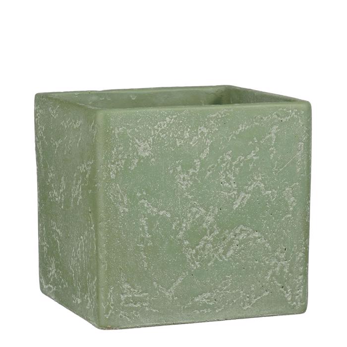 Supergreens Kaspo Tsimentenio Tetragno ''Jimmy'' Anoixto Prasino 17x17x16.5cm 7680-8