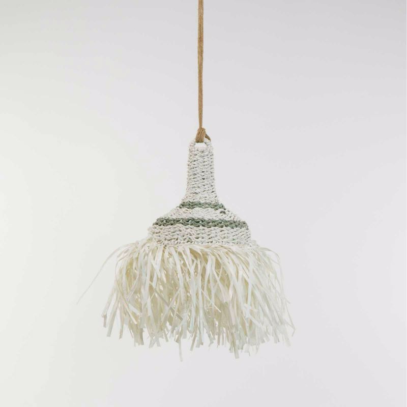 Supergreens Φωτιστικό Οροφής από Ρατάν ''Motif'' Λευκό Χωρίς Ντουί Φ30x50cm 9420-3