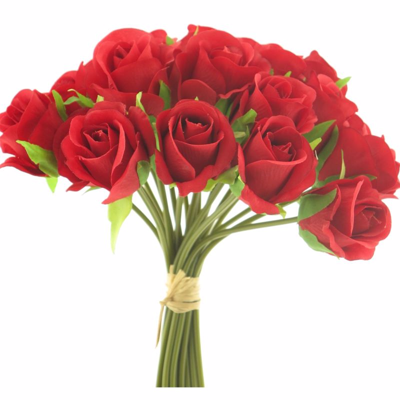 Supergreens Τεχνητό Μπουκέτο Τριαντάφυλλο Κόκκινο 23cm 9531-7
