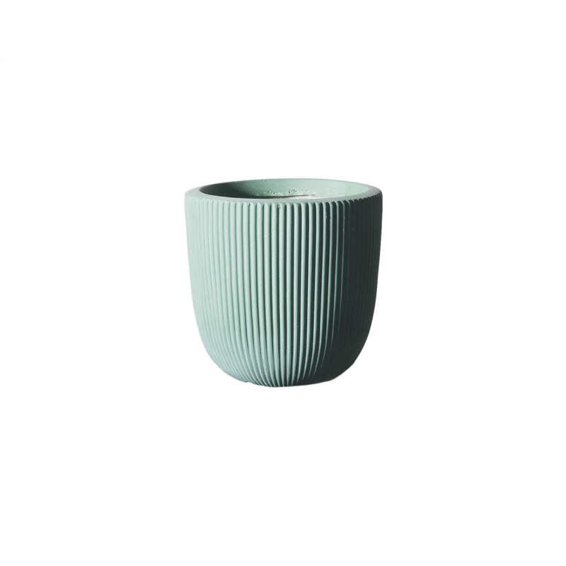 Supergreens Γλάστρα Πήλινη Στρογγυλή ''Stripe'' Βεραμάν Small Φ24x23cm A-7940-8