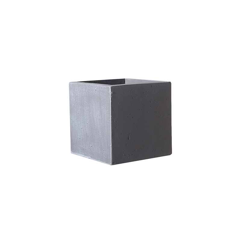 Supergreens Γλάστρα Πήλινη Τετράγωνη ''Rocky'' Γκρι Med