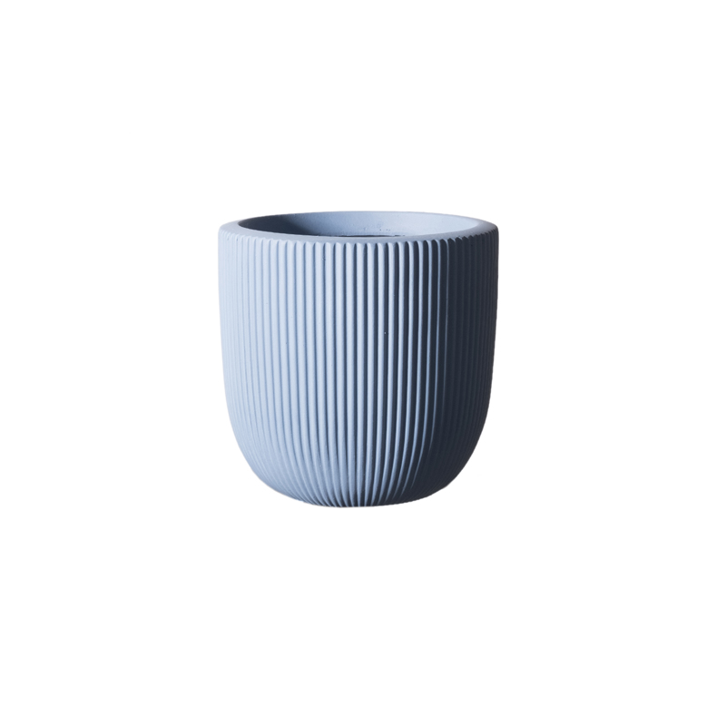 Supergreens Γλάστρα Πήλινη Στρογγυλή ''Stripe'' Μπλε Me