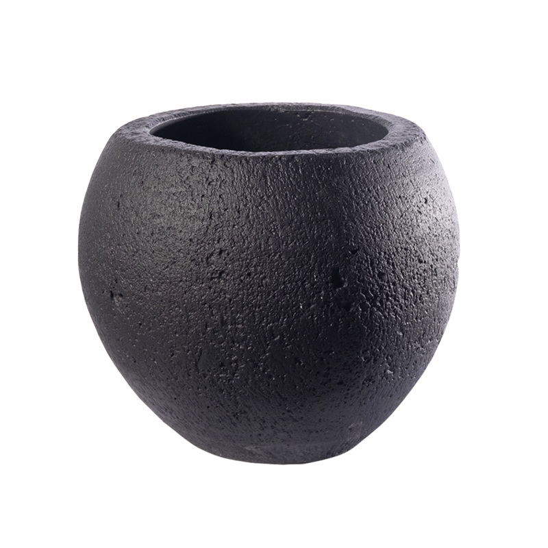 Supergreens Γλάστρα Τσιμεντένια Στρογγυλή ''Loom'' Μαύρη Φ55x46cm C-5470-8