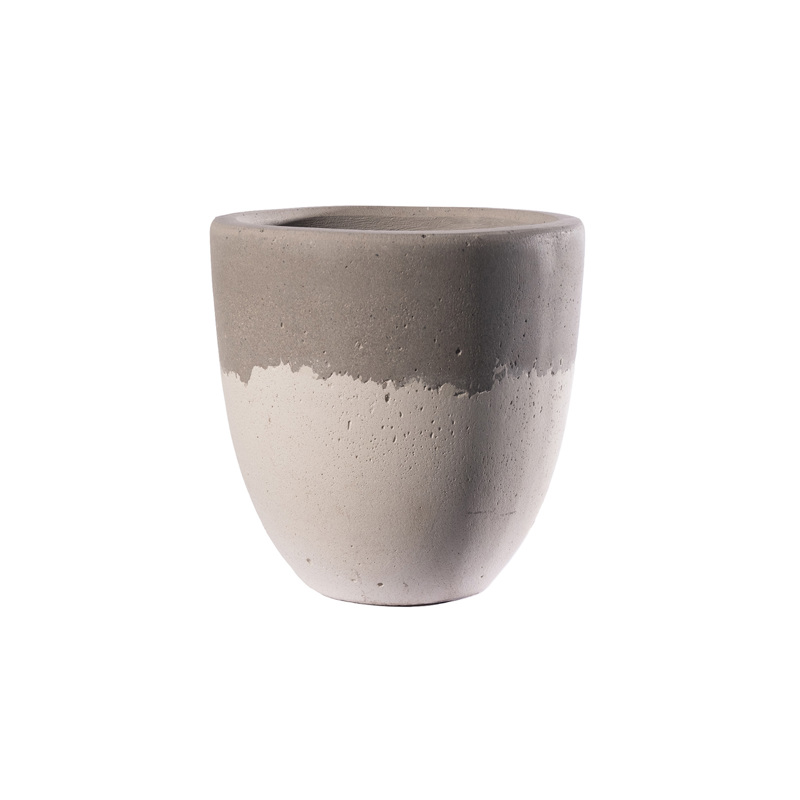 Supergreens Γλάστρα Τσιμεντένια Στρογγυλή ''TerraVivax'' Γκρι/Λευκή Φ30x30cm B-9470-8