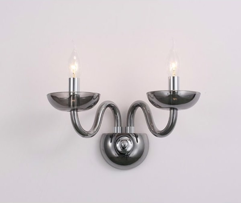 Φωτιστικά agiovlasitishome - ΣΗΜΑΝΤΙΚΟ: Σε περίπτωση διαφοράς τιμής από το κατάστημα ισχύει παντα και μόνο η τιμή του καταστήματος ACΑ Απλίκα Τοίχου Δίφωτη Μέταλλο/Κρύσταλλο 'LUNARIA' Χρ