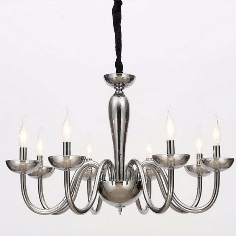 ACA Φωτιστικό Οροφής Οχτάφωτο Μέταλλο/Κρύσταλλο 'LUNARI