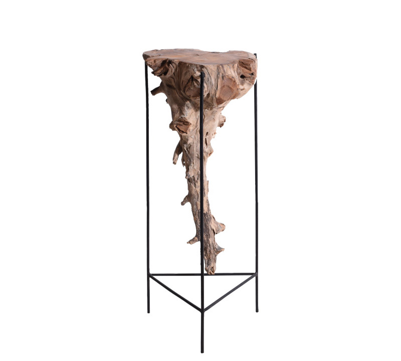 ZAROS ΑΝΘΟΣΤΗΛΗ ΑΠΟ ΡΙΖΑ TEAK ΜΕ ΜΕΤΑΛΛΙΚΟ STAND Υ75CM HE150