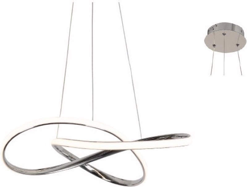 ACA Φωτιστικό Οροφής Αλουμίνιο 'GORDIUS' Χρώμιο LED 48Χ