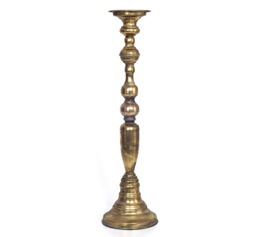 Zaros Μεταλλικό Κηροπήγιο Αντικέ Χρυσό 55.5cm HT440