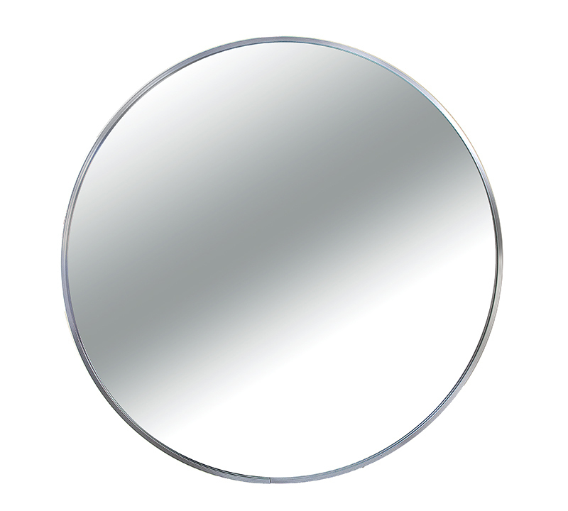 Zaros Καθρέπτης Αλουμινίου Στρογγυλός Ασημί Χρώμα Δ75εκ JP105S