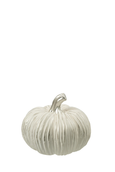 Zen Collection Χριστουγεννιάτικη Κολοκύθα Τερακότα Λευκή/Ασημί 11.5x11.5x10.5cm 50293