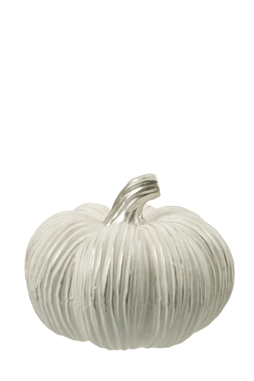 Zen Collection Χριστουγεννιάτικη Κολοκύθα Τερακότα Λευκή/Ασημί 16.5x16x12.5cm 50294