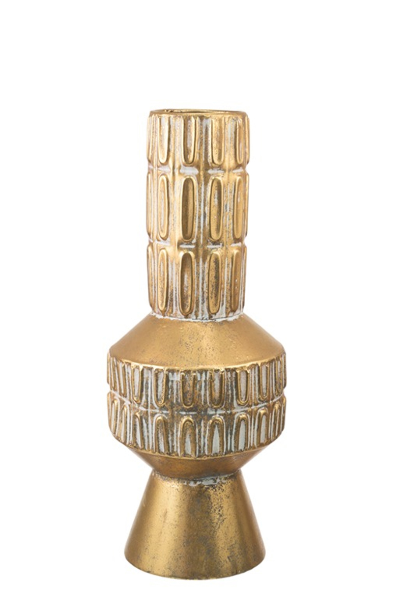 Zen Collection - ΣΗΜΑΝΤΙΚΟ: Σε περίπτωση διαφοράς τιμής από το κατάστημα ισχύει παντα και μόνο η τιμή του καταστήματος Zen Collection Διακοσμητικό Βάζο Μεταλλικό Χρυσό/Λευκό