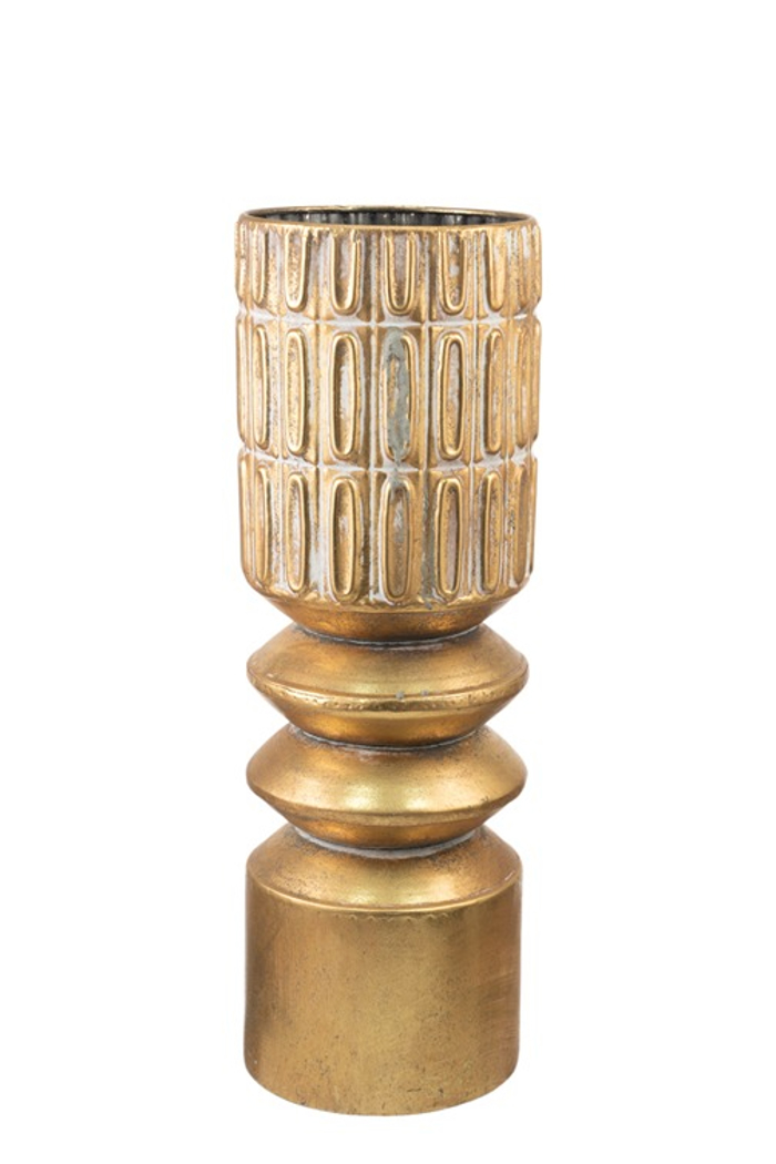 Zen Collection Diakosmitiko Bazo Metalliko Xruso/Lefko F13.5x40.5cm 51027