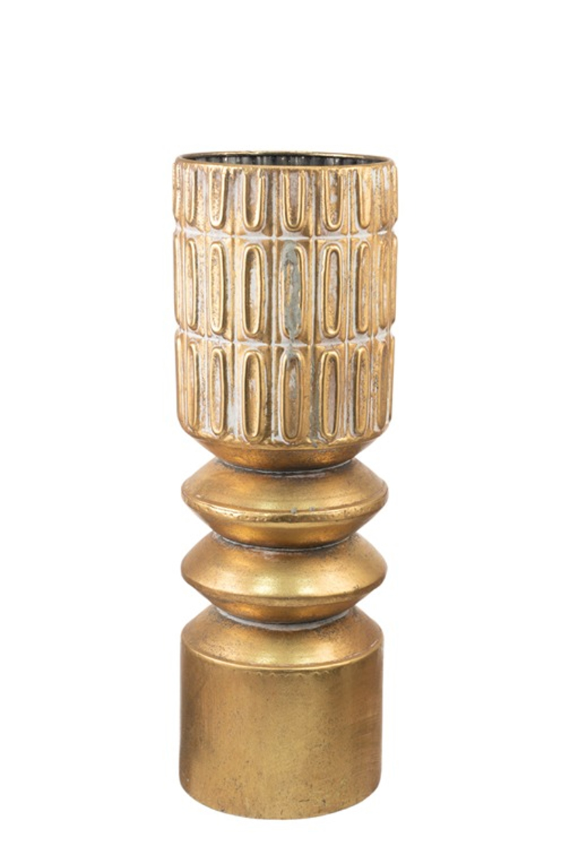 Zen Collection Διακοσμητικό Βάζο Μεταλλικό Χρυσό/Λευκό 