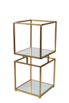 Zen Collection Rafiera Metalliki Dipli Xrusi me Epifaneies Kathreptes 30x30x70cm 48173