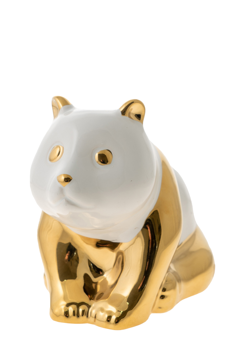 Zen Collection Διακοσμητικό Κεραμικό Panda Χρυσό/Λευκό 