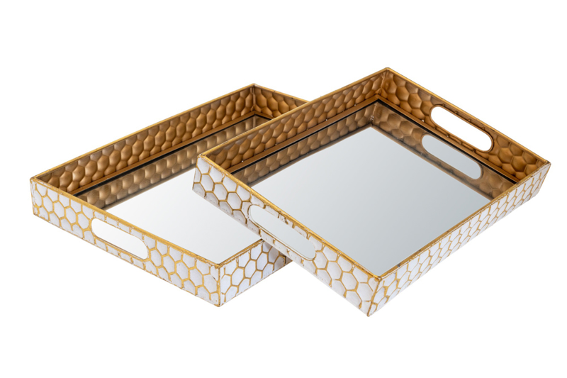 Zen Collection - ΣΗΜΑΝΤΙΚΟ: Σε περίπτωση διαφοράς τιμής από το κατάστημα ισχύει παντα και μόνο η τιμή του καταστήματος Zen Collection Σετ των 2 Δίσκοι Μεταλλικοί Χρυσοί/Λευκο