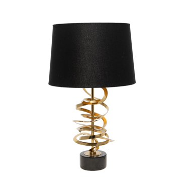 Zen Collection Πορτατίφ Μονόφωτο Μεταλλικό Χρυσό σε Μαύρη Μαρμάρινη Βάση Φ38x65cm 49099